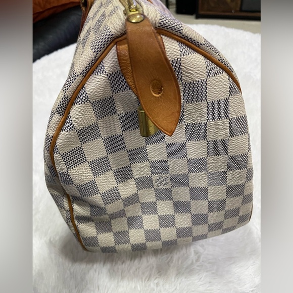 Louis Vuitton Speedy 30 Damier Azur Boston Back Checkered Pattern. Made in USA - Picture 4 of 17